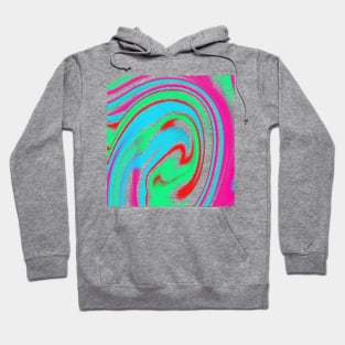 Green pink blue watercolor abstract paint effect Hoodie